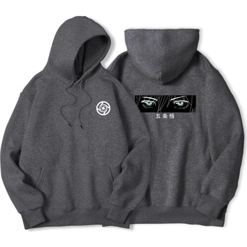 Jujustu kaisen Cartoon Gojo Satoru Men Hooded Anime Funny Streetwear Harajuku Fleece Hoodie Mens Casual Hip Hop Sweatshirt