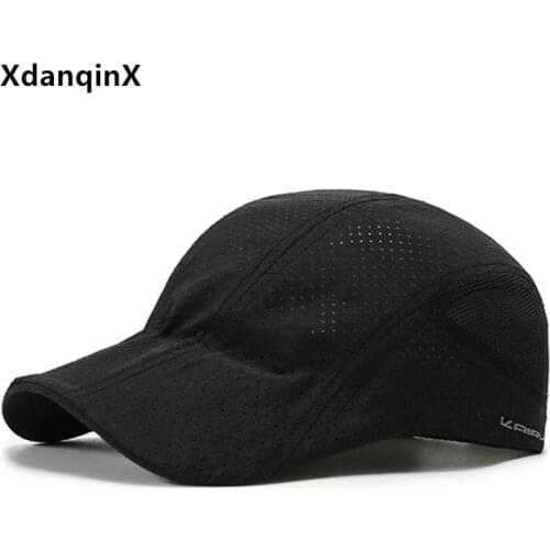XdanqinX 2021 Summer New Mens Ultra-thin Breathable Berets Adjustable Size Casual Simple Sports Caps Men Mesh Cap Snapback Cap