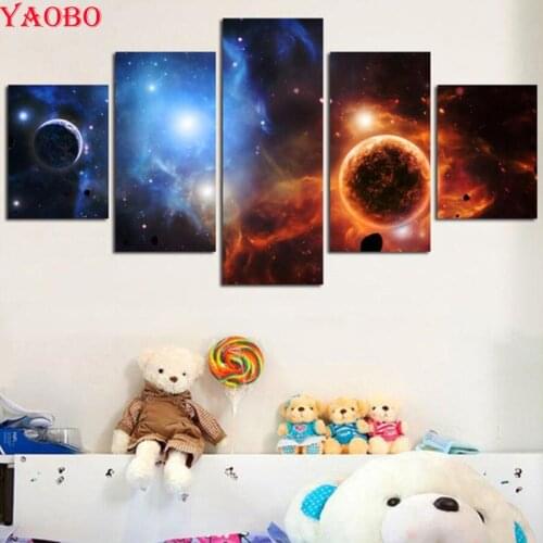 5pcs diamond embroidery Universe Planet 5d diy diamond painting Cross-Stitch paint with diamonds square rhinestone home decor