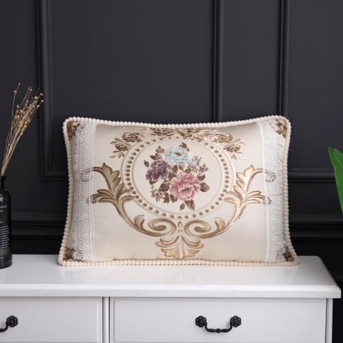 Large Size Pillow Cover 48x68cm European Luxury Style Decorative Floral Throw Cushion for Sofa Couch Rectangular Pillowcase