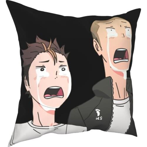 Tanaka X Nishinoya Haikyuu Pillowcase Soft Polyester Cushion Cover Decor Throw Pillow Case Cover Car Square 45X45cm