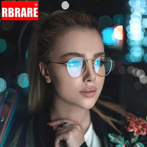RBRARE Vintage Metal Frame Round Glasses Women Luxury Brand Designer Eyeglasses Frame Women Clear Glasses Oculos De Sol Gafas