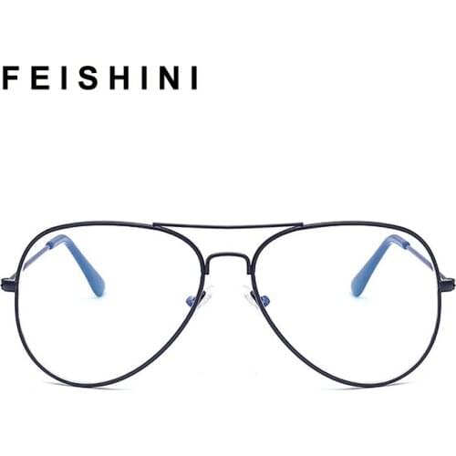 Fashion Good Alloy Plain Computer Reading Unisex Plated Eyewear Women Classic Anti Blue Light Eye Glasses Frames For Men Pilot