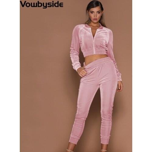 Autumn and Winter New Womens Sports Suit Solid Color Flannel Round Neck Long Sleeve Zipper Sweater Casual Sweatpants Sets