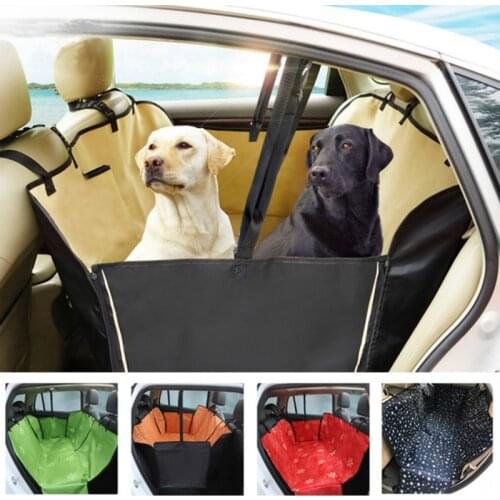 Oxford Footprint Dog Carriers Rear Back Waterproof Pet Dog Car Seat Cover Mats Hammock Protector With Safety Belt Pet Mat
