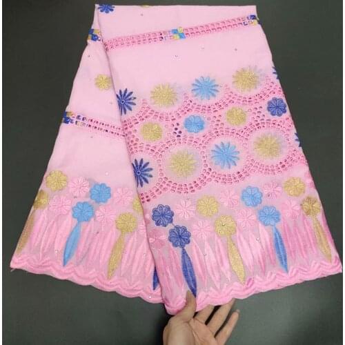 Popular Swiss Cotton African Lace Fabric High Quality Nigerian Swiss Voile Lace Fabric For People Sewing Party Stones Materials