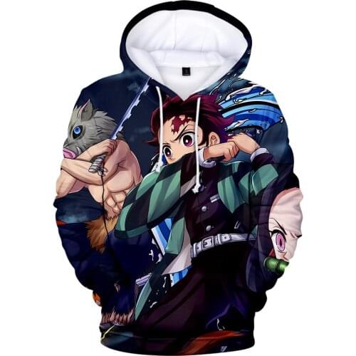 Be well received 3D Demon Slayer Kimetsu no Yaiba Casual Hoodie Men Women Demon Slayer Hoodies Black White Plaid Pattern