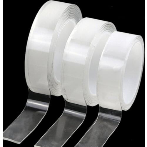 10/30/50cm Transparent Nano Magic Tape Washable Reusable Double Sided No Trace Acrylic Tape Waterproof Cleanable House Tape