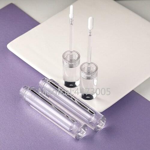 1/2PCS 10ml Clear Empty Acrylic Lip Gloss Tube, DIY Round Portable Liquid Lipstick Bottle, Cosmetic Container Shell Package