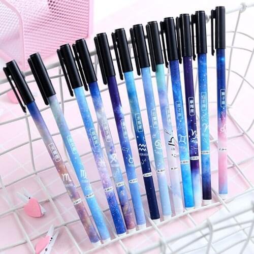 0.5mm Twelve Constellation Sign Exam Pen Student Black Pen Gel Pen For Girl Gift School Office Supplies