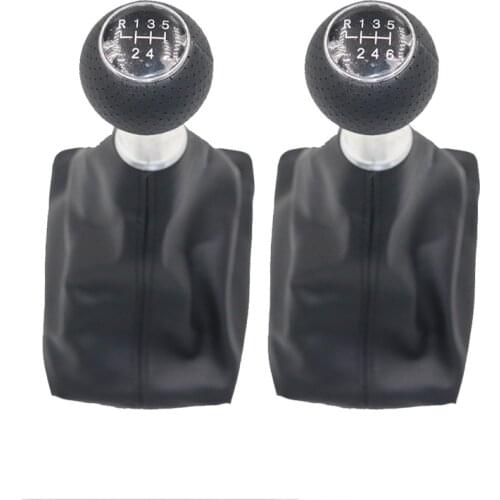 Gear knob For Audi A6 C6 2004-2012 A4 S4 B8 8K A5 8T 8F Q5 8R 2007-2015 5/6 Speed Car Shift Gear Knob Lever Gaitor Boot Cover