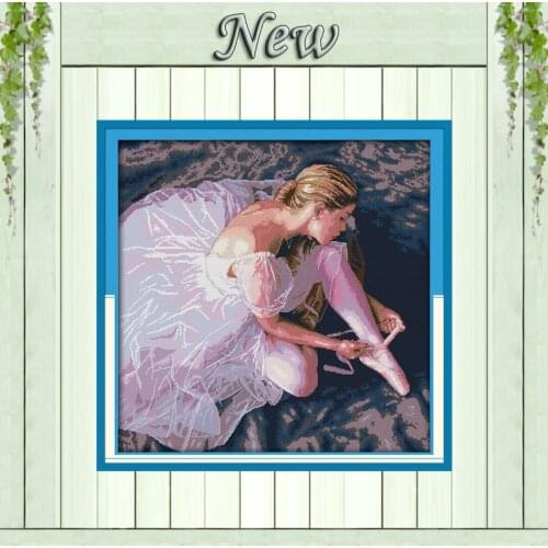 Ballerina girl beauty dance painting counted print on canvas 14CT 11CT unfinished DMC Cross Stitch kit Needlework Set Embroidery