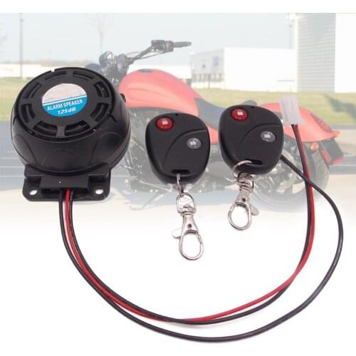 12V Dual Remote Motorcycle Alarm,105-125dB Motorcycle Remote Control Alarm Horn Anti-Theft Security System