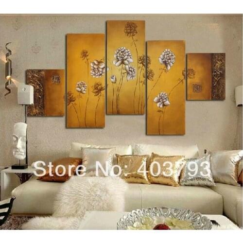 Modern abstract Oil Painting On Canvas beautiful flower paintings for home decoration Free shipping