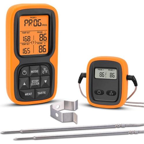 Food Barbecue Meat BBQ Oven Double Probe Wireless Digital Display Tthermometer Grilling Smoker Timer Cooking Thermomet Household