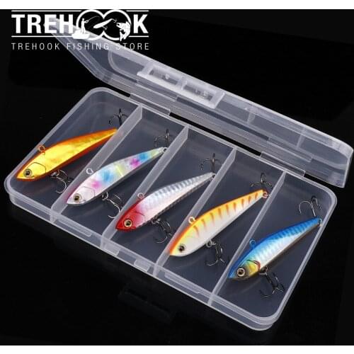 TREHOOK 5pcs 75mm 16g Sinking VIB Wobbler Fishing Accessories Set Of Lures For Pike Artificial Bait Kit Crankbaits Fishing Lure