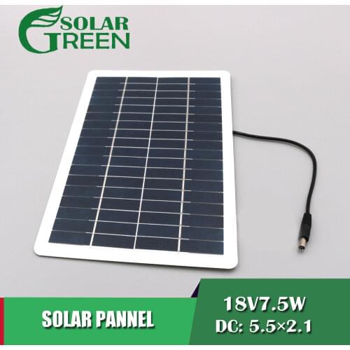 Battery Charger Voltage Regulator 7.5W 18V DC 5.5*2.1DC port Power Bank Outdoor Solar Cell 18650 3.7V 7.4V 12.6V