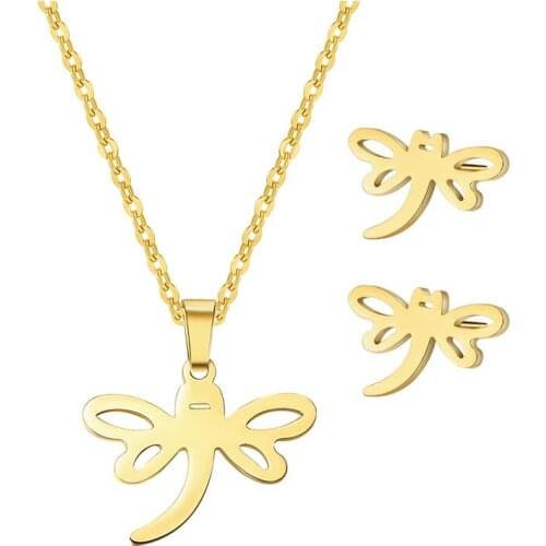 Kuniu Dragonfly cute lovely jewelry sets for women alloy metal material friend lover gifts outdoor party fashion jewelry