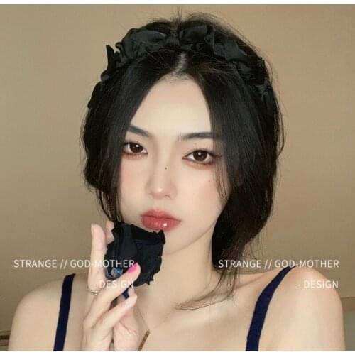 Black bow hair hoop female summer retro temperament super Xian Sen senior sense head hoop hair card face headdress