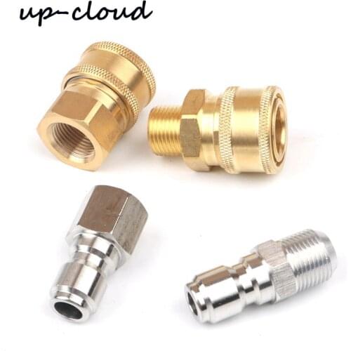 Copper 1/4" High Pressure Quick Connector Car washer Adapter Water Gun Hydraulic Couplers Couplings For Garden Irrigation