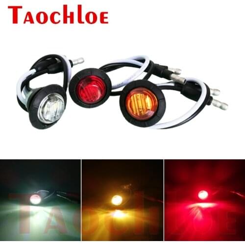 10Pcs 12V 0.75" Rubber Bezel Small Lamps Truck Trailer Side Marker Lights Bus Boat Clearance Lamp Car Grille Decorative