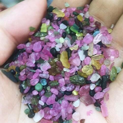 100G Natural color tourmaline crystal tumbling crystal healing specimen gemstone mineral home desktop aquarium decoration