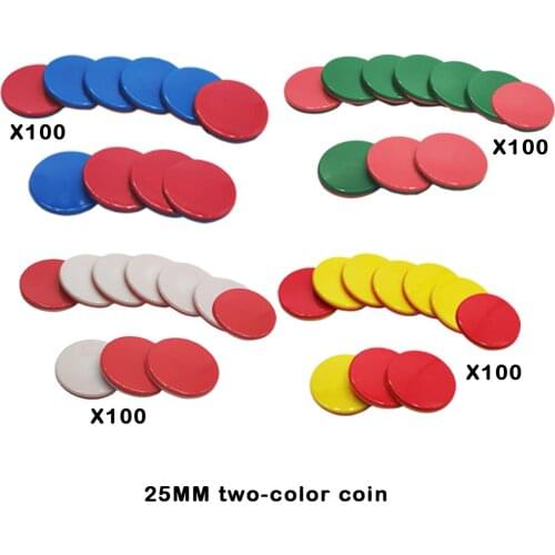 100Pack Two-Color Counters for Kids Early Math Learners, Educational Counting, Grouping, and Bingo Chips, Homeschool Supplies
