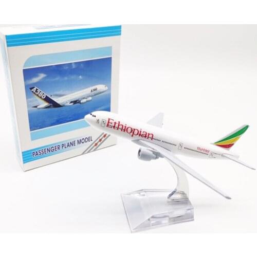 16CM Ethiopia Airways B777 Airlines Airplane Model with Base Alloy Aircraft Plane For Collectible Souvenir Show Gift Toy