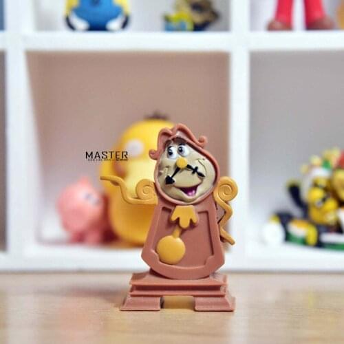 2PCS 6.8cm Disney beauty and beast stupid clock housekeeper Mr. clock toys
