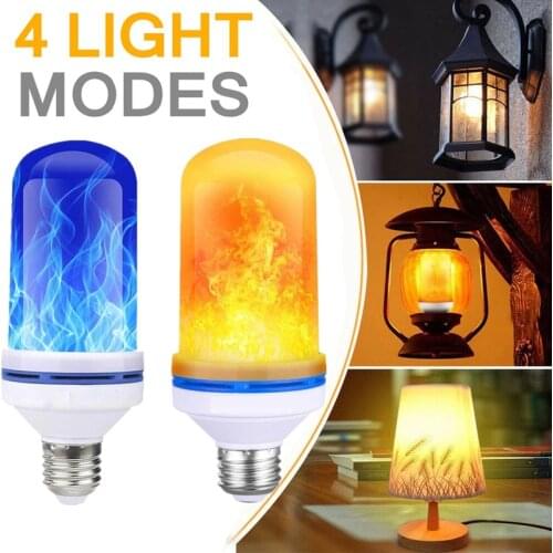 4 Modes E27 LED Burn Light Flicker Flame Lamp Bulb tmosphere KTV Festival Christmas Party Decoration Lights