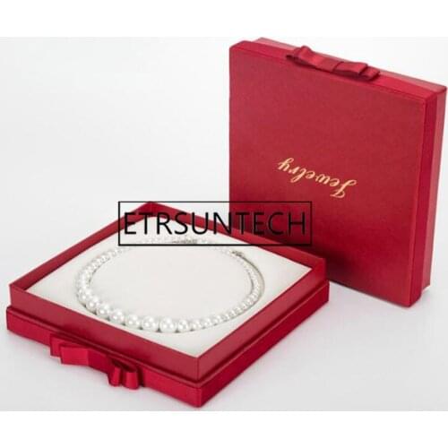 42pcs Jewelry Box 180x180mm Square Bowknot Pearl Necklace Box Jewelry Packaging Storage Carrying Casees Gift Boxes Jewelry