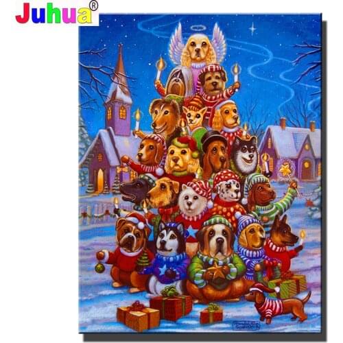 Full Square/Round Drill 5D DIY Diamond Painting "Christmas Dog" 3D Embroidery Snow Pet pattern Cross Stitch 5D Home Decor art