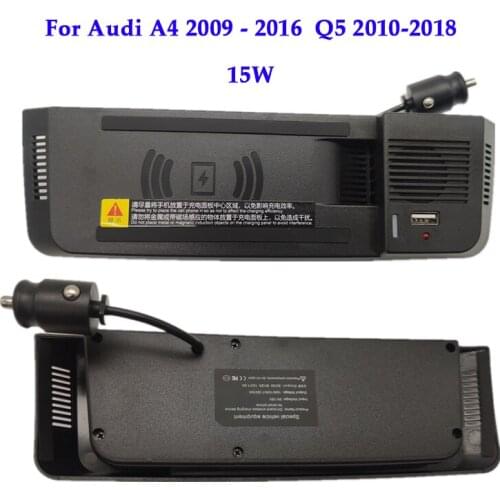 Wireless charger For Audi A4 2009 2011 2012 2013 2014 2015 2016 Q5 2010-2018 QI car smart phone fast charging board plate 15W