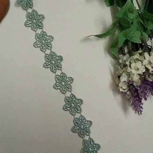 2 yards Turquoise Flower Lace Trims for Curtain Sofa Costumes Trimmings Dress Ribbon Flower Applique Sewing Lace Fabric 2.7 cm