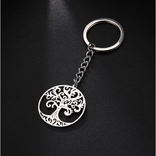 COOLTIME Stainless Steel Tree of Life Pendant Keychain Supernatural Plant Key Car Rings Souvenirs Birthday Friends Gifts 2021