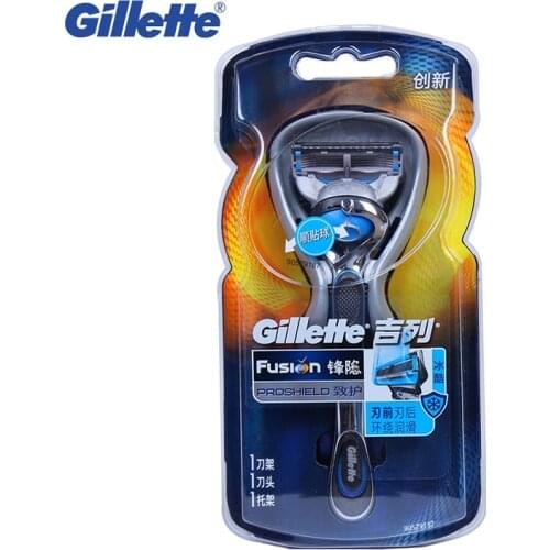 Gillette Fusion Proshield Manual Power 1 Handle + 1 Razor Blade Refills Mens Shaving Razor 5 Layers Precision Blades Hot Sale