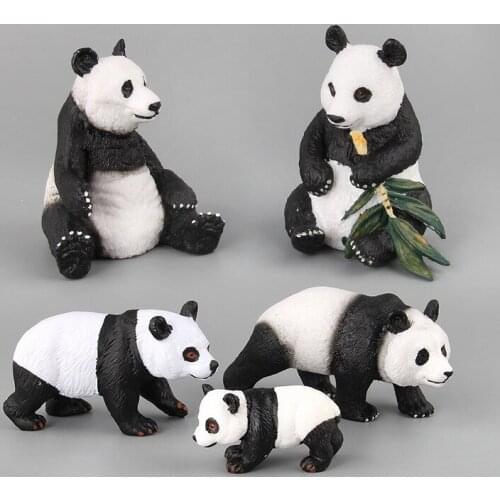 Children Simulation Wild Panda Animal Small Solid Plastic Christmas Model Kids Educational Toys Gift