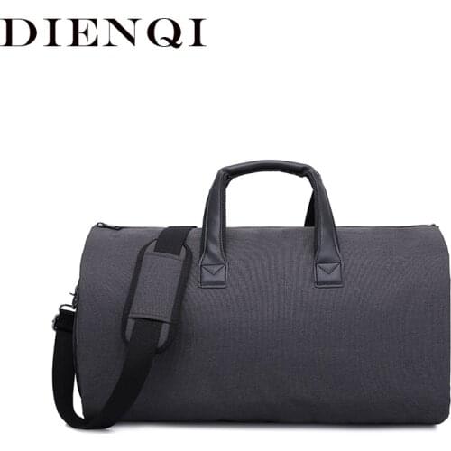 DIENQI Mens Travel Bag Black Lightweight Suit Bag Business male Travel Bag Hand Luggage For Men Duffle Bag bolsa viaje plegable