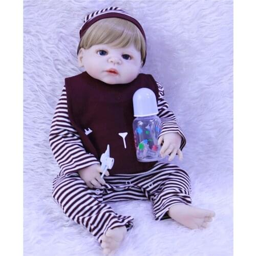 DollMai alive baby boy reborn dolls 23" full silicone reborn dolls toys for children gift bebes reborn menino can bathe bonecas