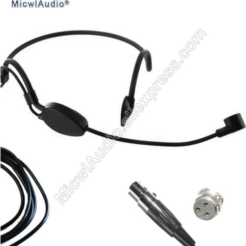 Headworn Condenser ME3 Microphone Headset For AKG Wireless XLR 3PIN MicwlAudio 001 Black