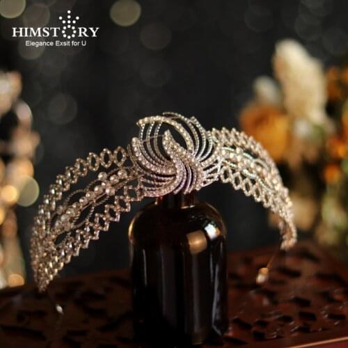 HIMSTORY Baroque Rhinestone Flying Bird Bridal Crown Tiaras Crystal Diadem Headpieces Bride Headbands Wedding prom Hair Accesory