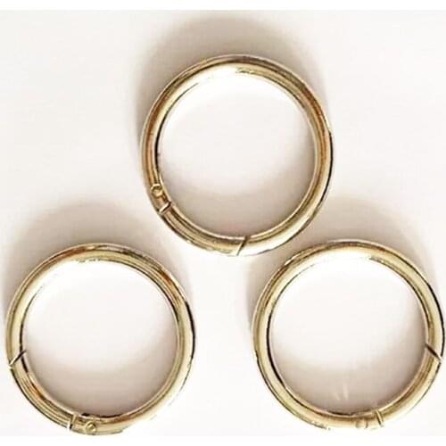 30 Silver Plated Gate Spring Ring 1.50 inch Round Push Snap Hooks for Purses and Handbags