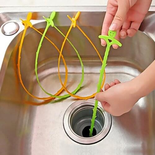 51cm Cleaning Hook Random Color Kitchen Sink Pipe Cleaning Hook Sewer Dredger Hair Dredger Bathroom Sink Cleaner