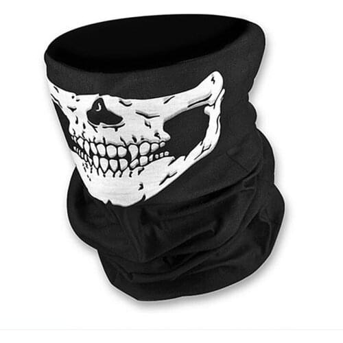Cycling Face Mask Headwear Halloween Skull Wrap Scarf Warm Washable Headband Breathable Running Bandana Outdoor Sports Equipment