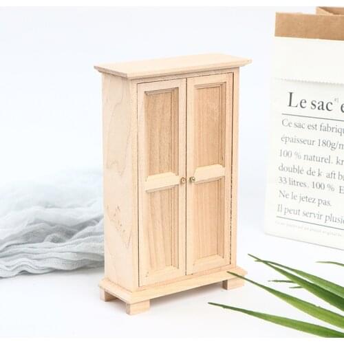 1 Pc 1/12 Dollhouse Miniature Accessories Mini Wooden Storage Wardrobe Furniture Toys