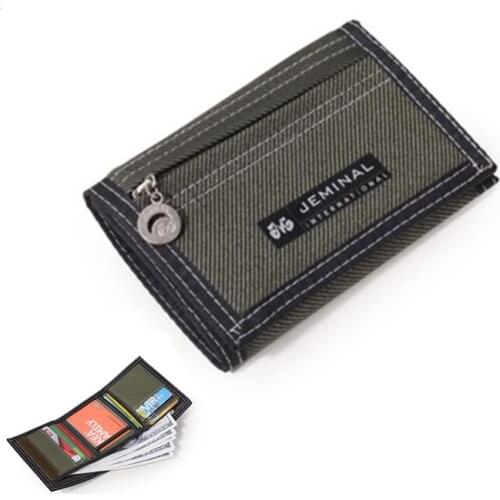 Wallet Men Canvas Short Wallets With Coin Zipper Short Purse For Credit Card Boy Student Purse Carteira for Men Short mens wall