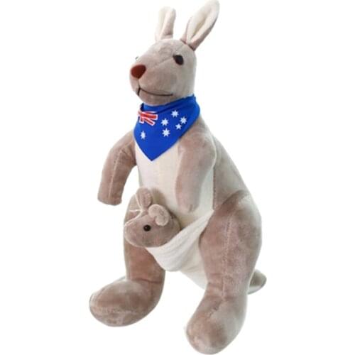 Sweet Kangaroo Stuffed Animal Soft Plush Doll Toys for Baby Kids (Blue)