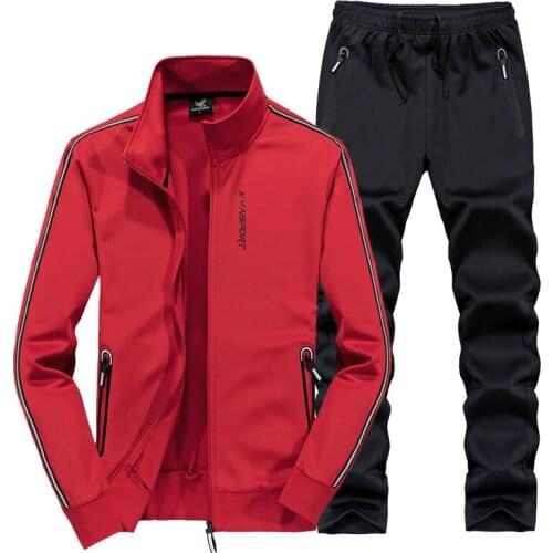 New Winter Tracksuit Men Two Piece Clothing Set Men Autumn Brand Casual Tracksuit Streewear Sportswear Sweatsuit Solid Coat 2019
