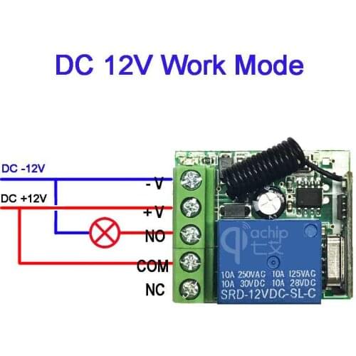 DC 12V Single Channel Wireless Switch Control Board Universal Wireless Remote Control Switch Relay Module RF Light Transmitter