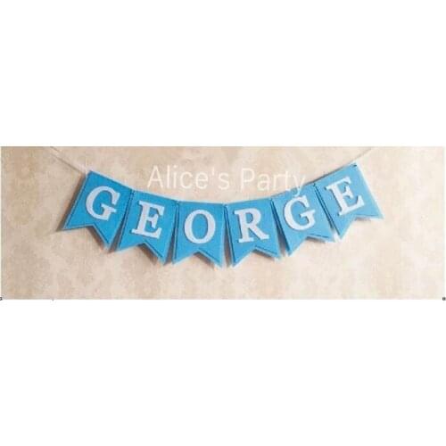 Personalized boy name baby shower banner bunting blue dream birthday party garland decorations Chic Ornaments hot photoprops